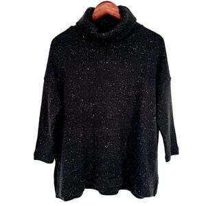 TERRA SJ Apparel Medium Black Speckled Sweater Wearable Art Blouse Shirt Top